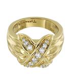 Кольцо Tiffany из желтого золота 750 пробы с бриллиантами