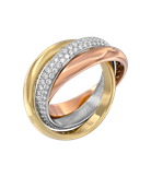 Кольцо Cartier Trinity из розового, белого и жёлтого золота 750 пробы с бриллиантами