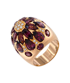 Кольцо Giovanni Ferraris из розового золота 750 пробы с бриллиантами и родолитами 