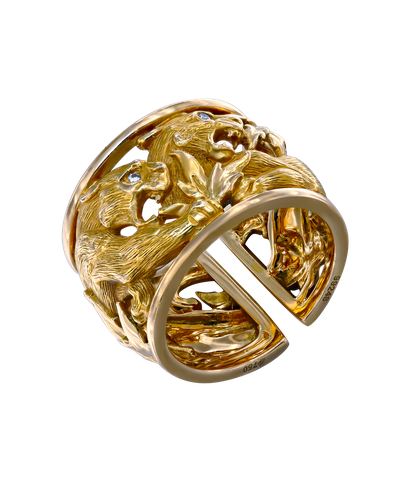 Кольцо Magerit Puma из жёлтого золота 750 пробы с бриллиантами