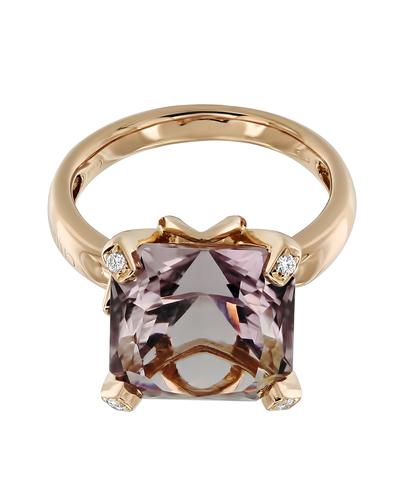 Кольцо "Chimento" из розового золота 750 пробы с бриллиантами и кварцем