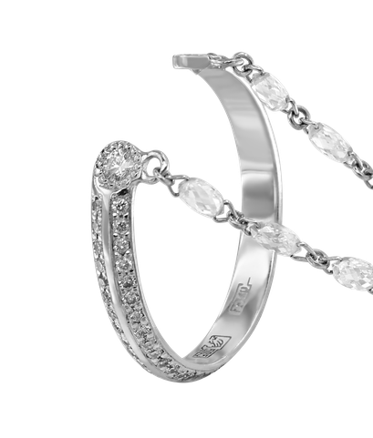 Браслет + кольцо Yana из белого золота 585 пробы с бриллиантами