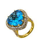 Кольцо из жёлтого золота 750 пробы с бриллиантами и топазом