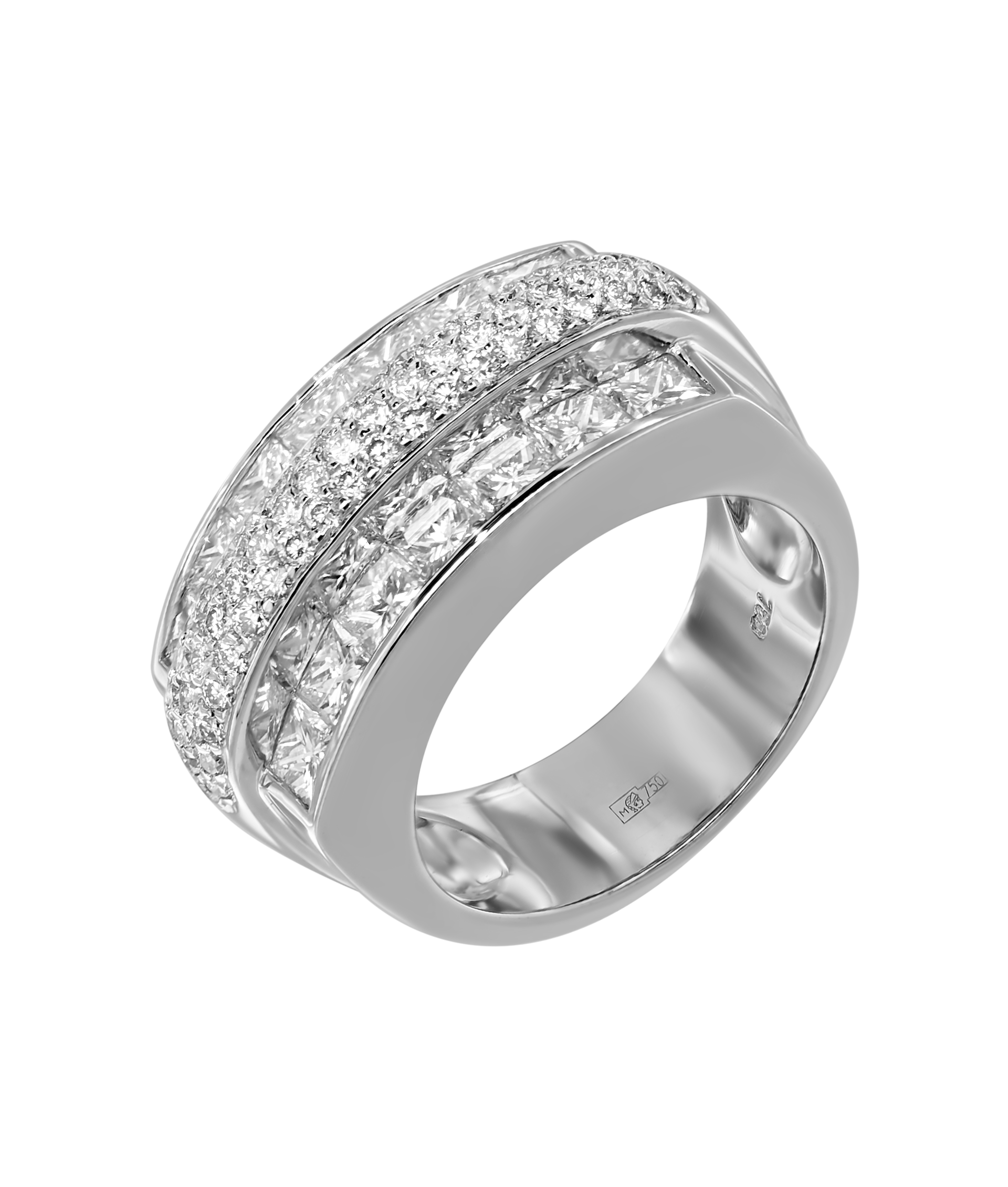 Кольцо из белого золота 750 пробы с бриллиантами 13321 - купить сегодня за292424 руб. Интернет ломбард «Тик – Так» в Москве