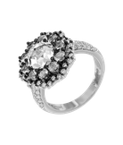 Кольцо Crivelli из белого золота 750 пробы с бриллиантами и горным хрусталем