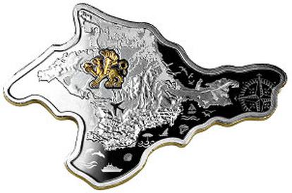 Монета 1 доллар "Карта Крыма" 2018 г. из серебра 925/1000 пробы