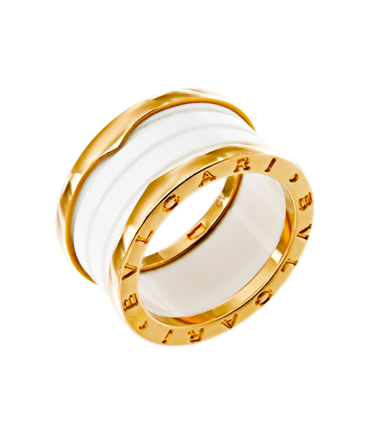 Кольцо Bvlgari B.zero1 из розового золота 750 пробы и керамики