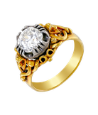 Кольцо из жёлтого золота 56 пробы с бриллиантом 