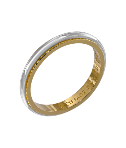 Кольцо Tiffany & Co Milgrain из платины 950 пробы и жёлтого золота 750 пробы 