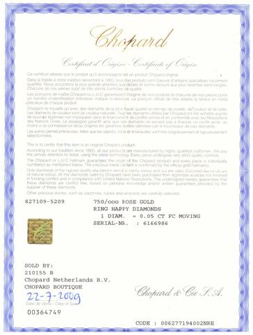 Кольцо Chopard Happy Diamonds из розового золота 750 пробы с бриллиантом