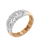 Кольцо из красного и белого золота 585 пробы с бриллиантами