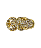 Кольцо из жёлтого золота 585 пробы с бриллиантами и изумрудами 