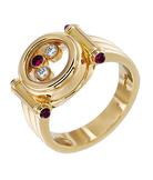 Кольцо Chopard Happy Diamonds из желтого золота 750 золота с бриллиантами и рубинами