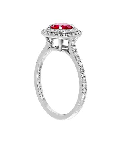 Кольцо Tiffany Soleste из платины 950 пробы с рубином и бриллиантами