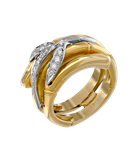 Кольцо Carrera y Carrera Zen Maxi из жёлтого и белого золота 750 пробы с бриллиантами 