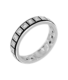 Кольцо из белого золота 750 пробы c бриллиантами и эмалью