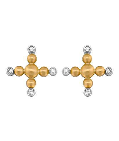 Серьги Antonini из жёлтого и белого золота 750 пробы с бриллиантами