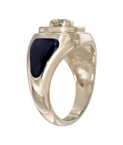 Кольцо из белого золота 585 пробы с бриллиантами и эмалью 