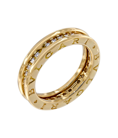 Кольцо Bvlgari B.zero1 из жёлтого золота 750 пробы с бриллиантами