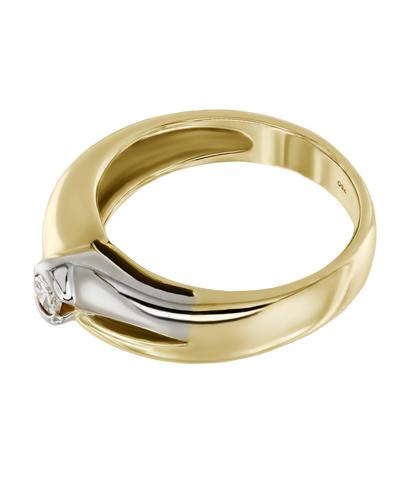 Кольцо из желтого и белого золота 750 пробы с бриллиантом