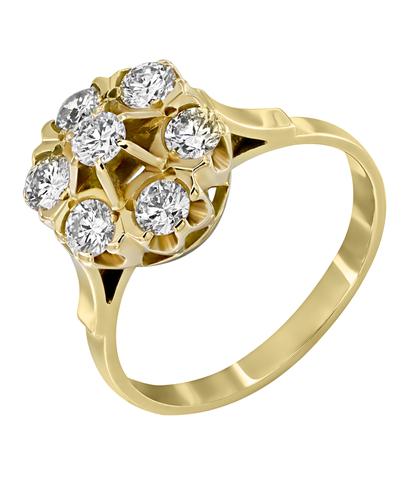 Кольцо из желтого золота 750 пробы с бриллиантами