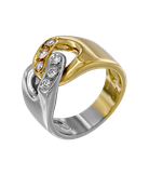 Кольцо Pomellato из белого и желтого золота 750 пробы с бриллиантами