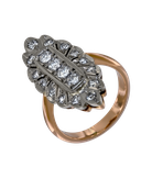 Кольцо из розового и белого золота 583 пробы с бриллиантами