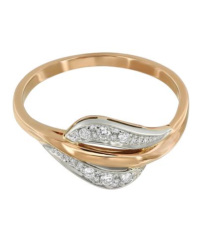 Кольцо из комбинированного золота 585 пробы с бриллиантами