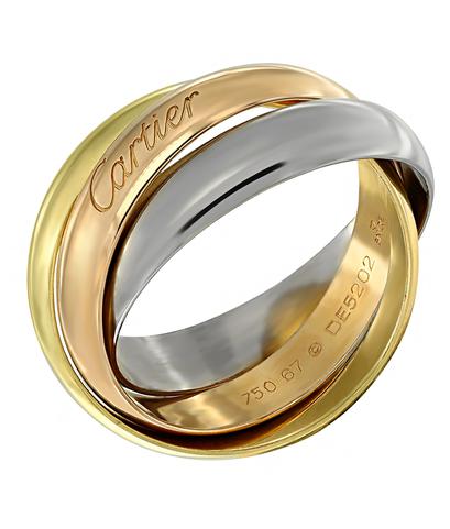 Кольцо Cartier Trinity из желтого, красного и белого золота 750 пробы