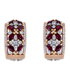 Серьги Moraglione из розового золота 750 пробы с бриллиантами и рубинами