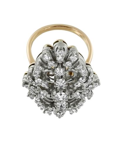 Кольцо из комбинированного золота 583 пробы с бриллиантами