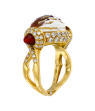 Кольцо Stephen Webster из желтого золота 750 пробы с бриллиантами, горным хрусталем и кошачьим глазом