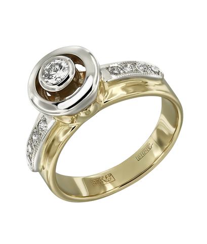 Кольцо из желтого и белого золота 585 пробы с бриллиантом