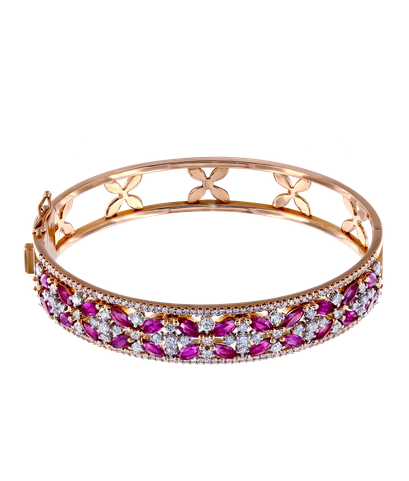 Браслет Moraglione из розового золота 750 пробы с бриллиантами и рубинами