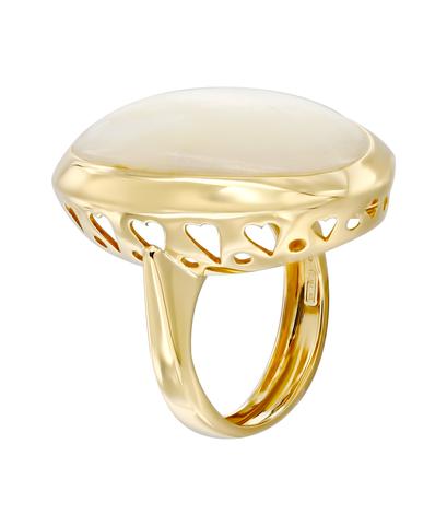 Кольцо из желтого золота 750 пробы с перламутром