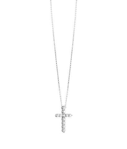 Крест на цепи из белого золота 585 пробы с бриллиантами 1,02 ct 