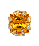 Кольцо LUCIFER VIR HONESTUS из розового золота 750 пробы с цитрином и бриллиантами