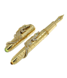 Перьевая ручка Cartier "Crocodile" из желтого золота 750 пробы с бриллиантами