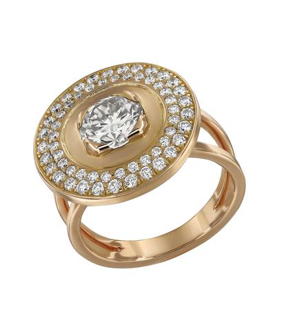 Кольцо из красного золота 750 пробы с бриллиантами