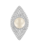 Кольцо из белого золота 585 пробы с бриллиантами и жемчугом