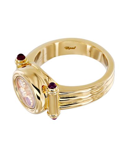 Кольцо Chopard Happy Diamonds из желтого золота 750 золота с бриллиантами и рубинами