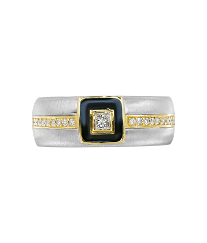 Кольцо из белого и жёлтого золота 585 пробы с бриллиантами