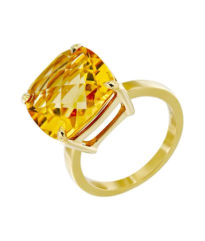 Кольцо Tiffany из желтого золота 750 пробы с цитрином