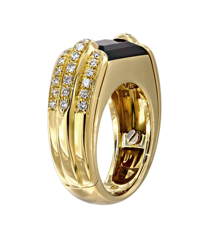 Кольцо Audemars Piguet из желтого золота 750 пробы с гранатом и бриллиантами