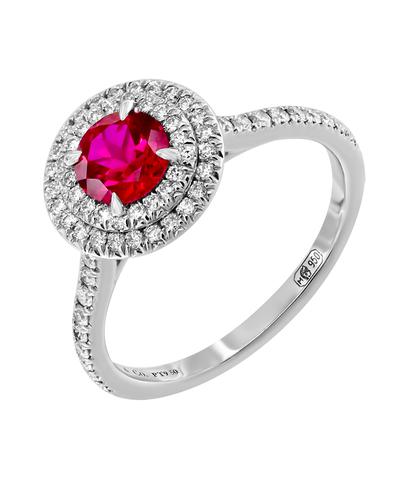 Кольцо Tiffany Soleste из платины 950 пробы с рубином и бриллиантами