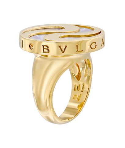 Кольцо BVLGARI из желтого золота 750 пробы с перламутром