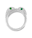 Кольцо Safo Joailleri из белого золота 750 пробы с бриллиантами и изумрудами 