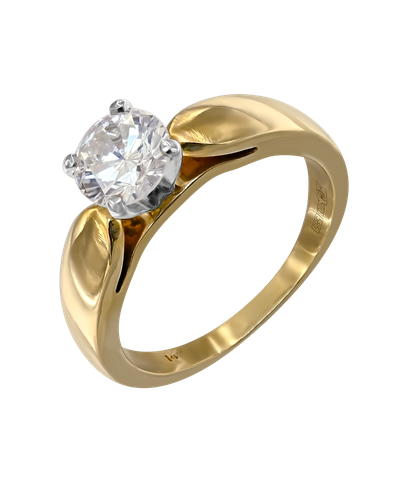 Кольцо из желтого золота 585 пробы с бриллиантом