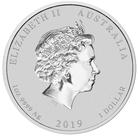 Монета 1 доллар "Год Свиньи" 2019 г. из серебра 999 пробы