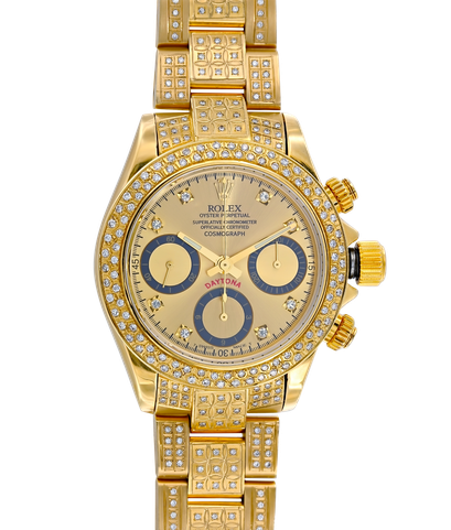 Часы из золота 750 пробы с бриллиантами в стиле "Rolex"